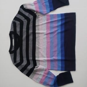 Hannah Rose Stripe 100% Cashmere Sweater